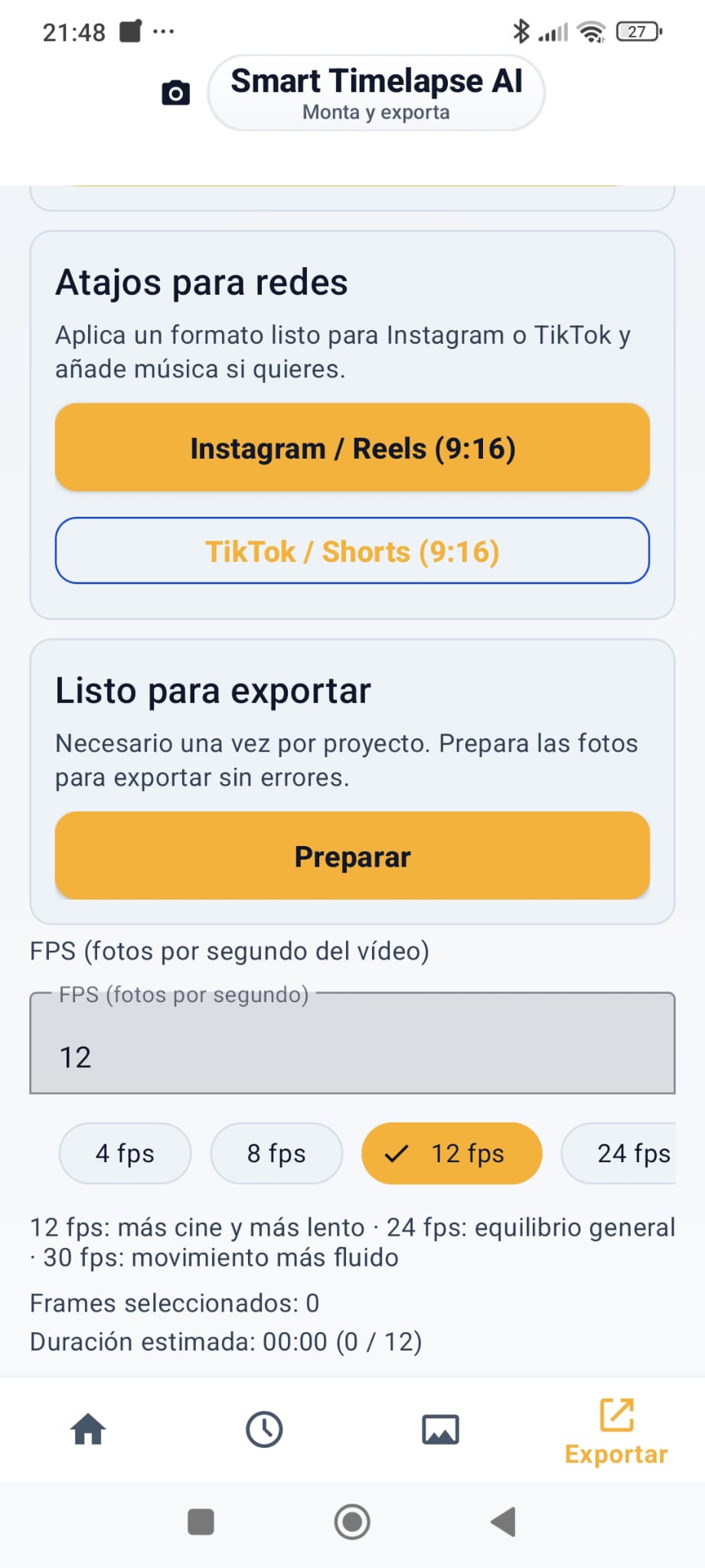 Captura 03 de la app Smart Timelapse AI