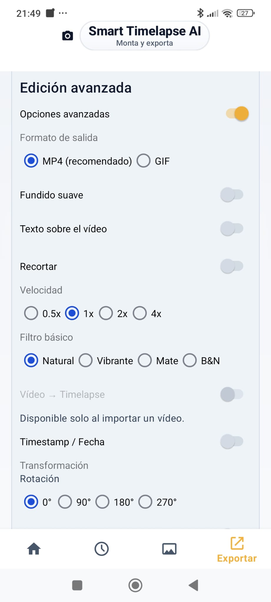 Captura 05 de la app Smart Timelapse AI