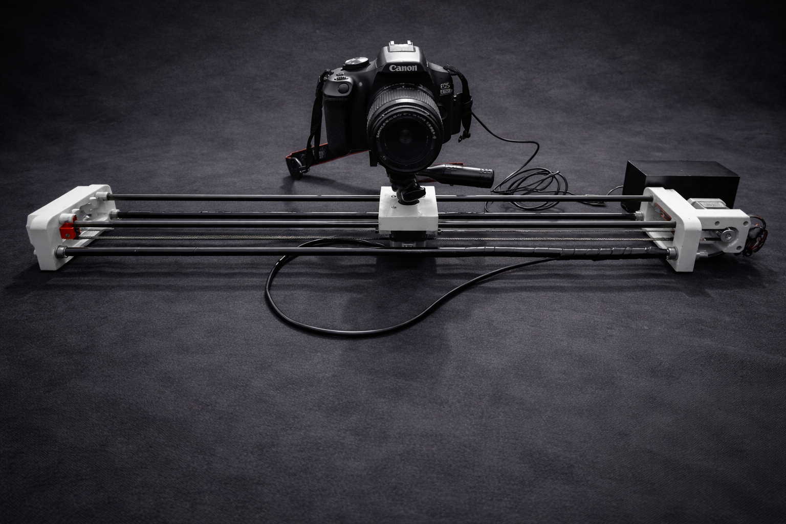 Slider real con DSLR montada